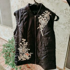 For Cynthia Black Puffer Vest Jacket